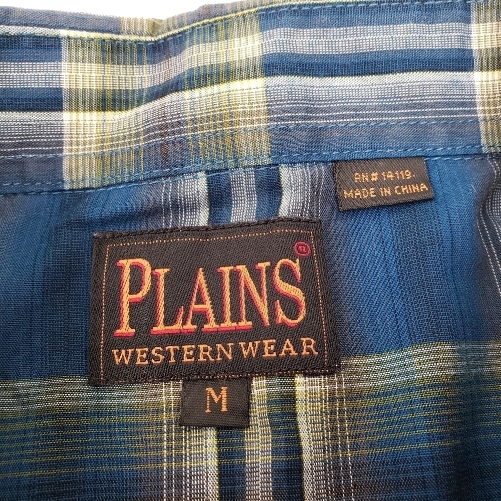 Plains Western Wear Mens Pearl Snap Button Down Long Sleeve Size Medium - Picture 5 of 6